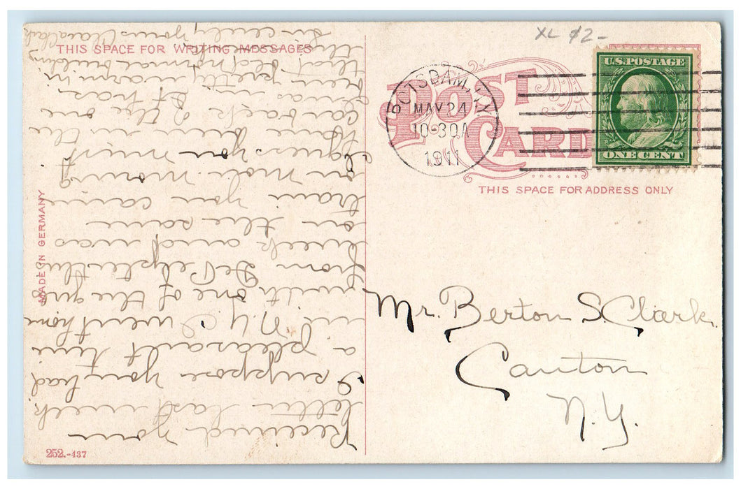 1911 Administration Building State Hospital Ogdensburg Potsdam NY Postcard