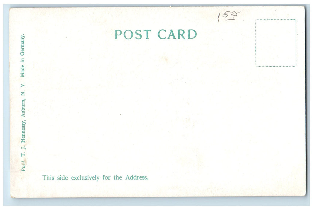 c1905 Owasco Outlet Sailboat Canoeing Scene Auburn New York NY Antique Postcard