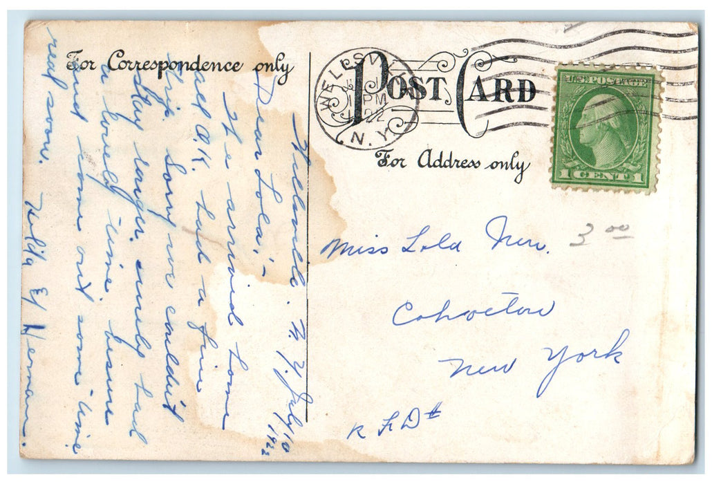 c1910's New Erie Station Train Railroad Wellsville New York NY Antique Postcard
