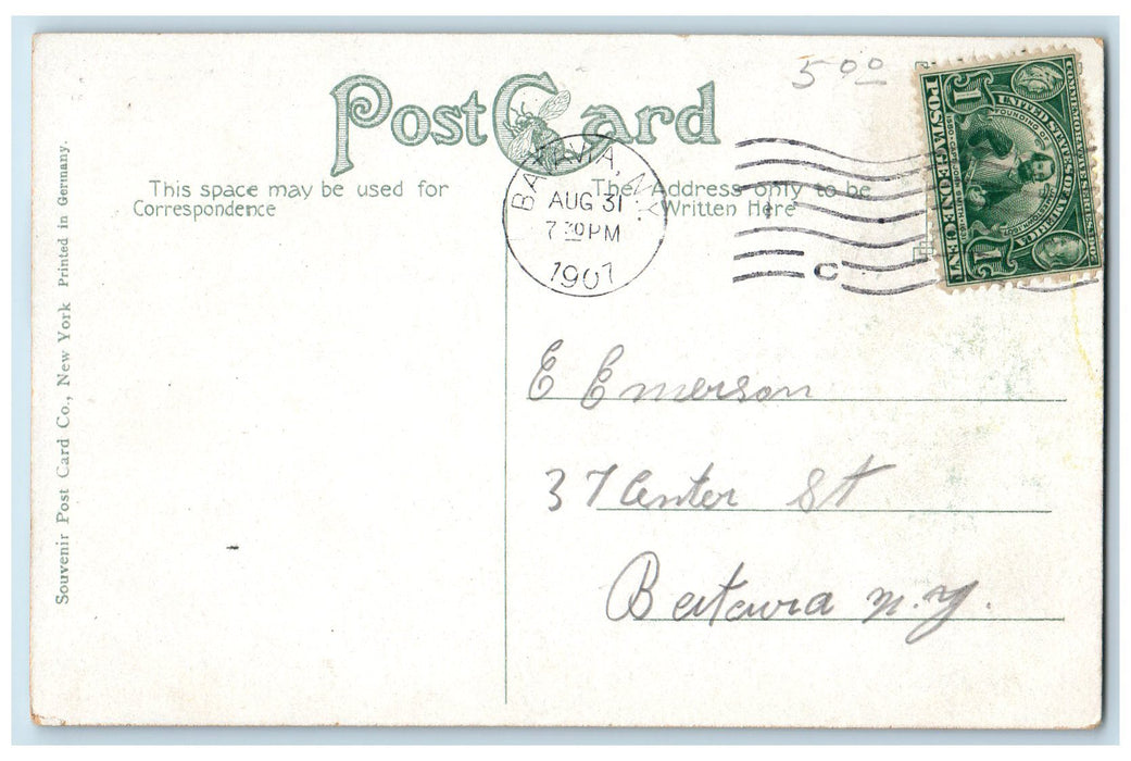 1907 Horse Shoe Lake Scenic View Batavia New York NY Antique Posted Postcard