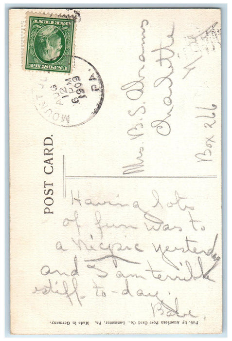 1909 View Of Railroad And Pike Bridge Mt. Joy Pennsylvania PA Antique Postcard
