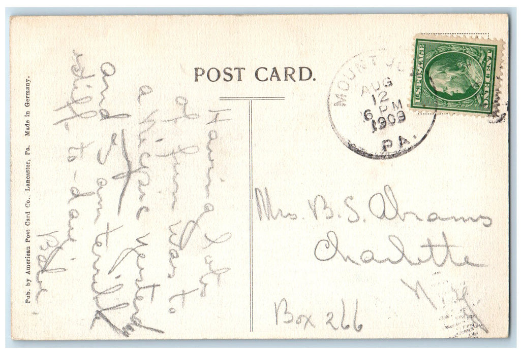 1909 View Of Railroad And Pike Bridge Mt. Joy Pennsylvania PA Antique Postcard