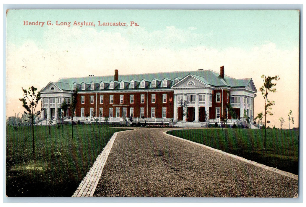 1909 Hendry G. Long Asylum Panoramic View Lancaster Pennsylvania PA Postcard