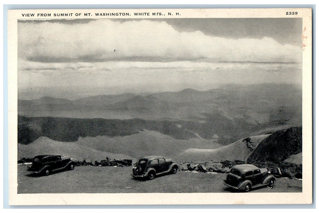 View From Summit Mt. Washington White Mts. New Hampshire NH Vintage Postcard