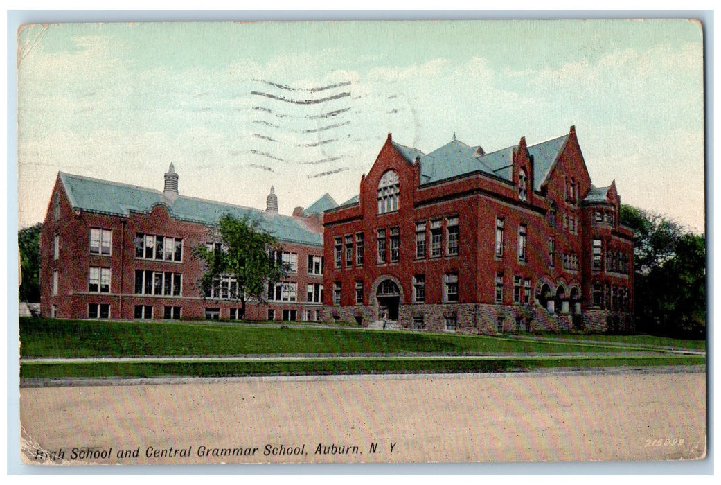 1913 High School And Central Grammar School Auburn New York NY Antique Postcard