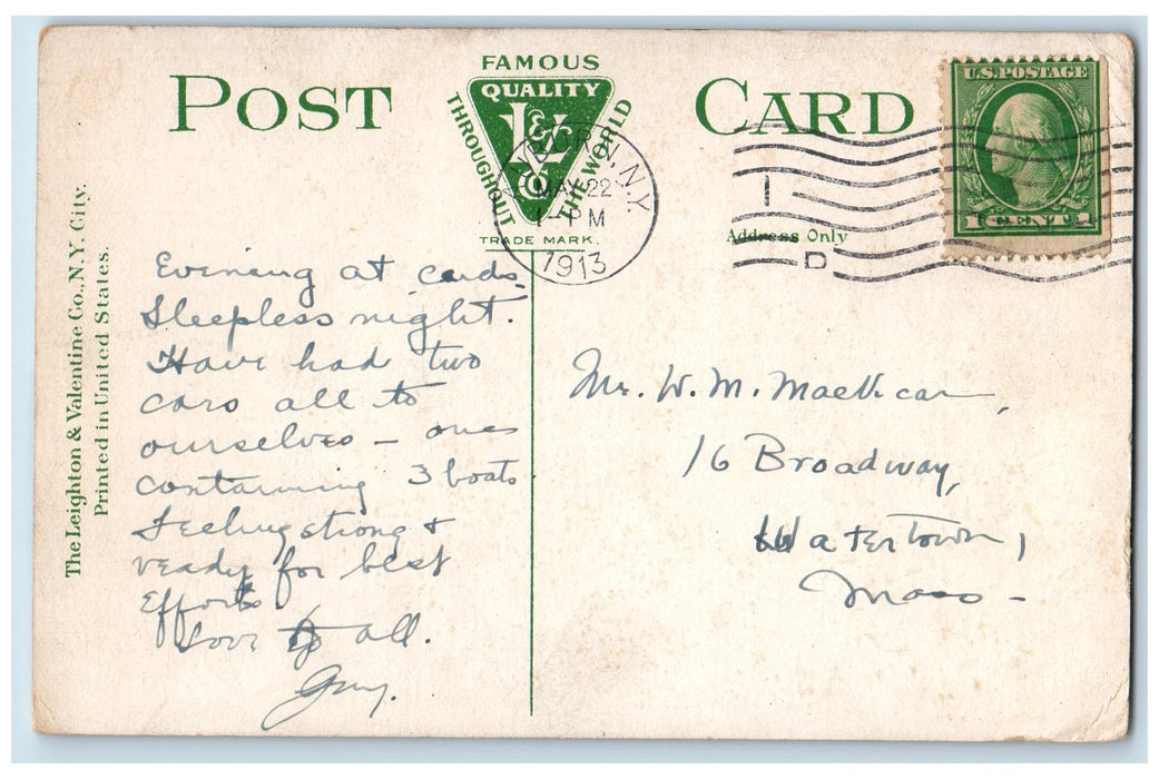 1913 High School And Central Grammar School Auburn New York NY Antique Postcard