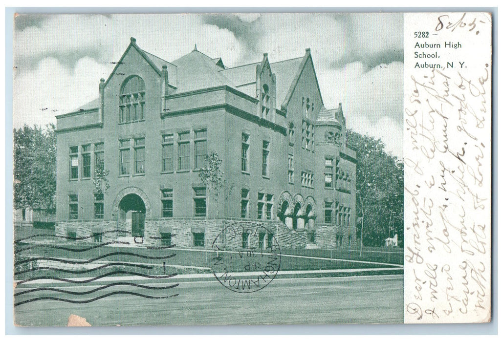 c1905 Auburn High School Building Binghamton New York NY Antique Postcard