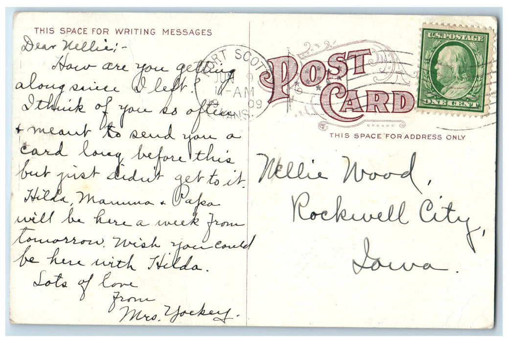 1909 First M.E. Church Exterior Scene Ft. Scott Kansas KS Antique Postcard