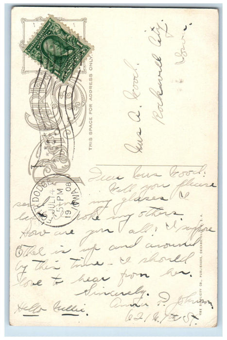 1908 First Congregational Church Exterior Scene Fort Dodge Iowa IA Postcard