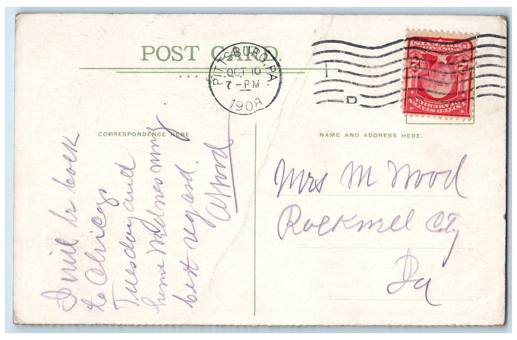 1908 View Of Deer Park House Baltimore Maryland MD, Pittsburg PA Postcard