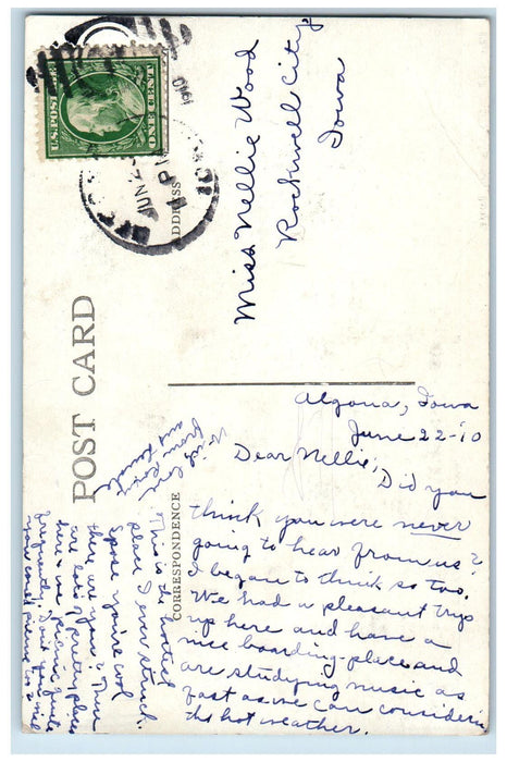 The Old Mill House River Nature Scene Algona Iowa IA Vintage Posted Postcard