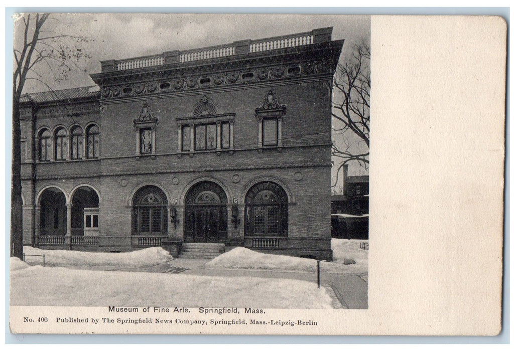 1905 Museum Of Fine Arts Building Springfield Massachusetts MA Antique Postcard