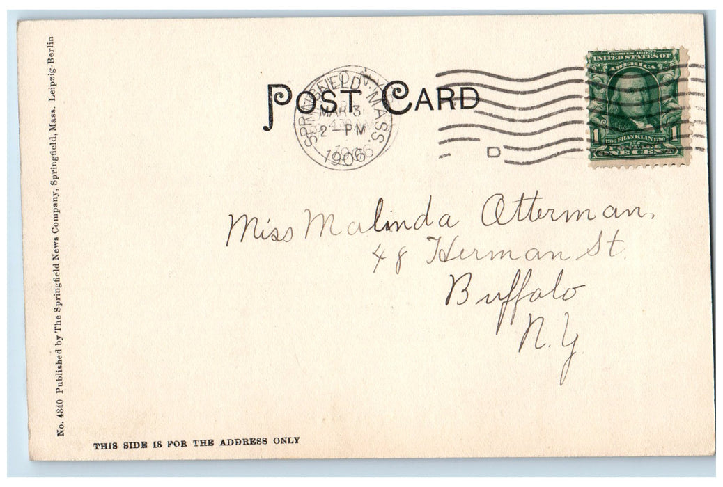 1906 Feeding Hills Village From Railroad Crossing Springfield MA Postcard