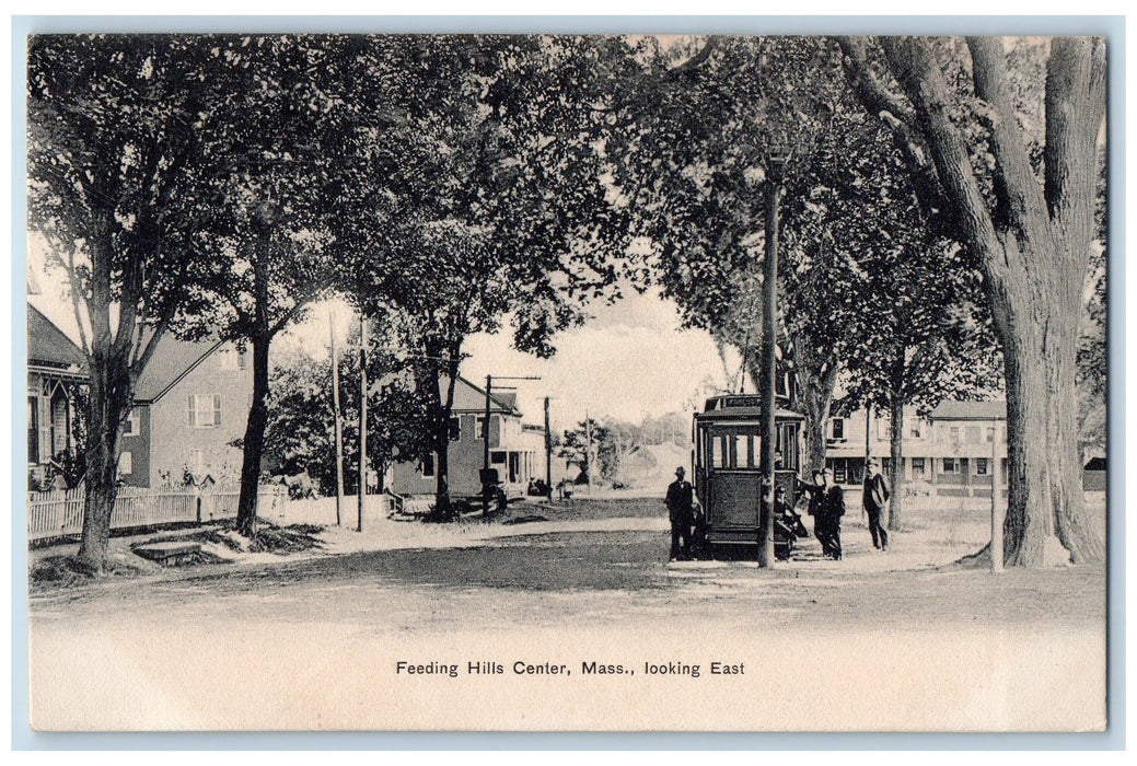 1906 View Of Feeding Hills Center Looking East Massachusetts MA Postcard
