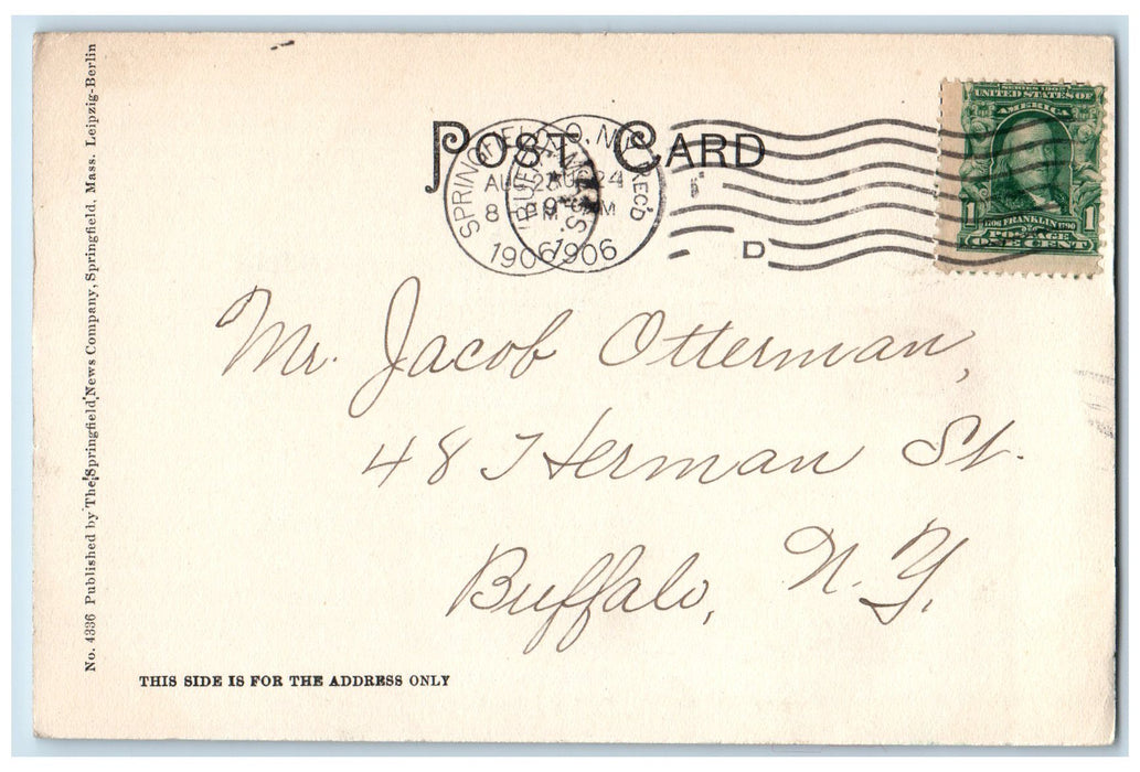 1906 Congregational Church Feeding Hills Massachusetts MA Antique Postcard