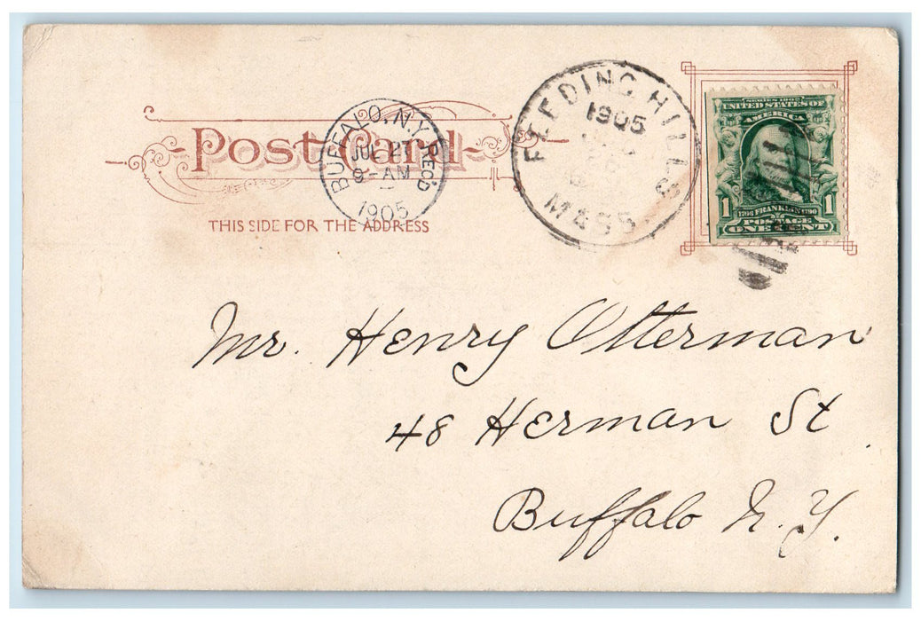 1905 View Of St. North Of Court Square Springfield Massachusetts MA Postcard