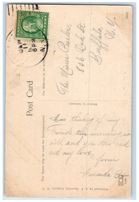 c1910's A Fine Flock Sheep Animals Farm Clarence New York NY Antique Postcard