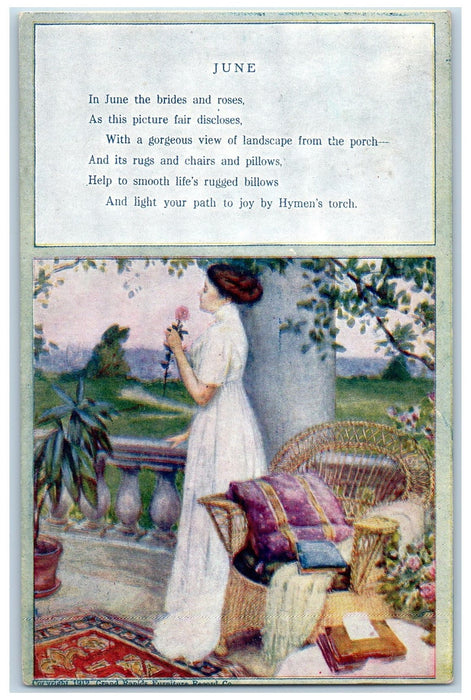 1913 Greetings From Lockport New York NY, June The Bridges Roses Scene Postcard