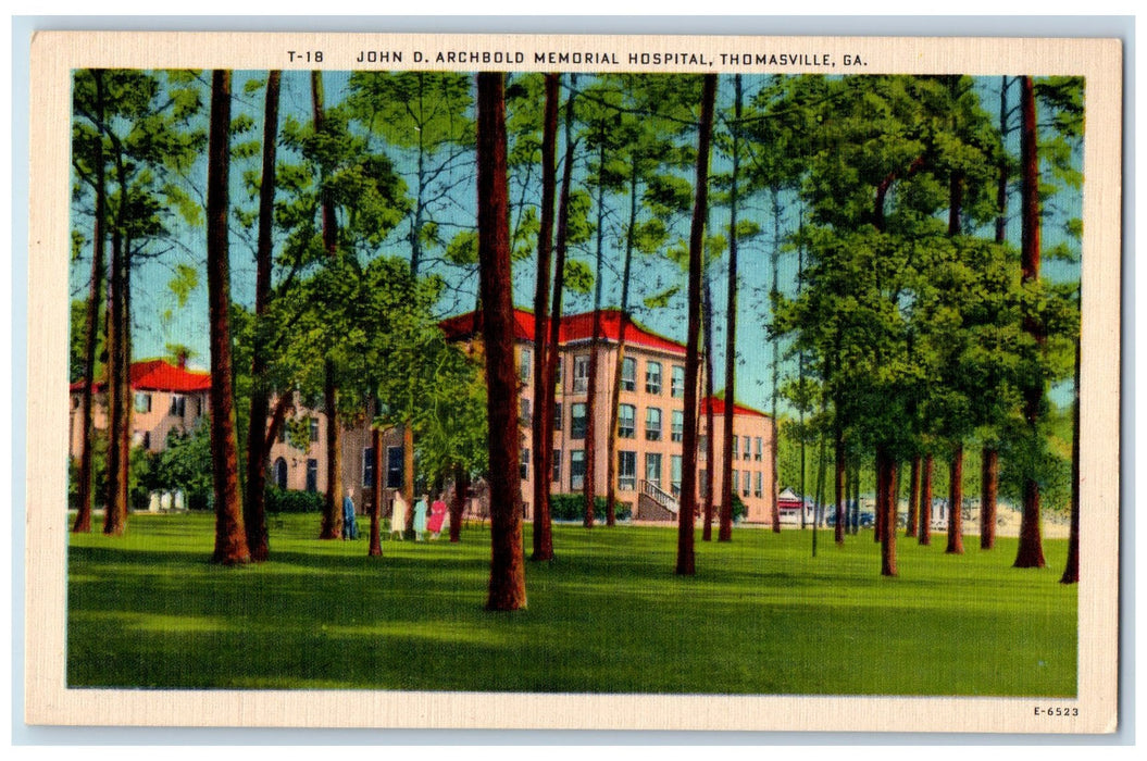 John D. Archbold Memorial Hospital Tree-lined Thomasville Georgia GA Postcard