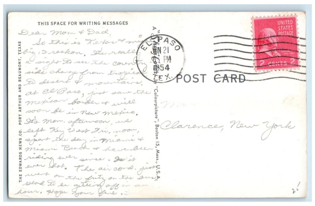 1954 Texas Cowboy Skinning A Jack Rabbit El Paso Texas TX Vintage Postcard