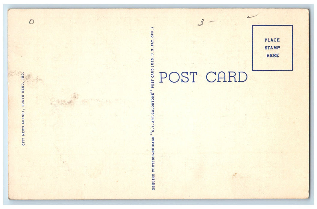 c1940's Aerial View Of The Stadium University Of Notre Dame Indiana IN Postcard