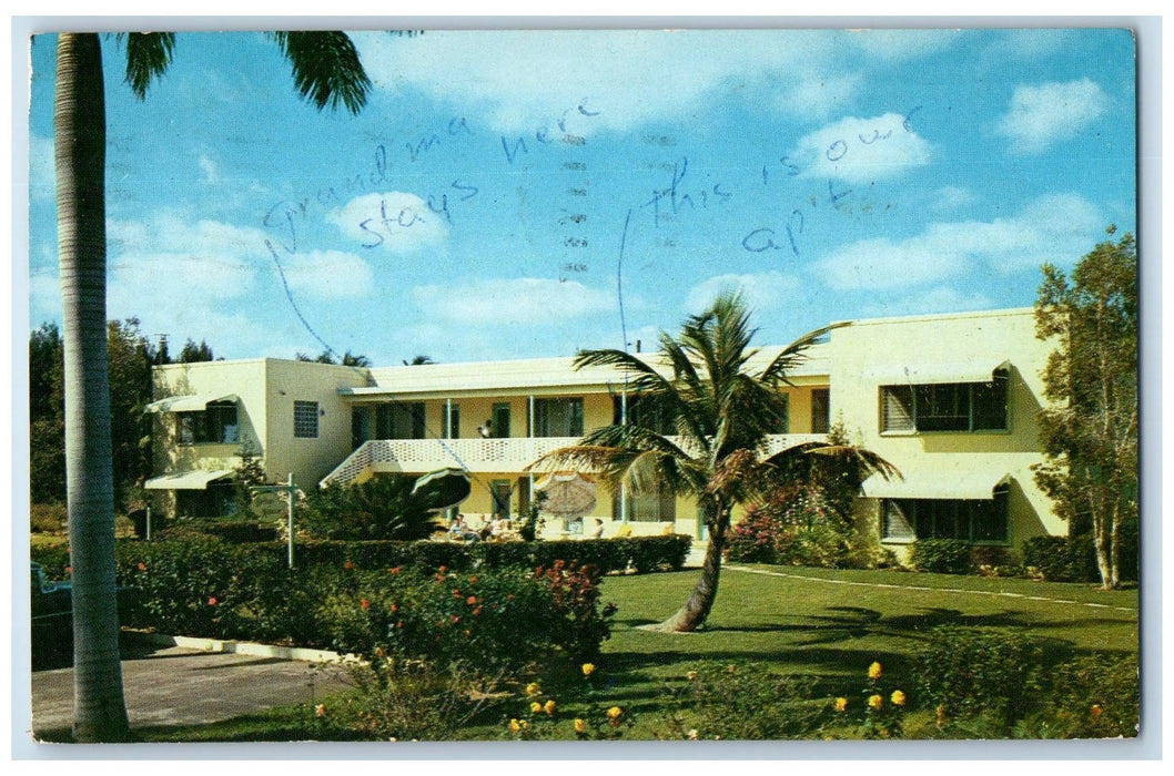 1957 Delbay Manor At The Beach Delray Beach Florida FL Apartments Postcard