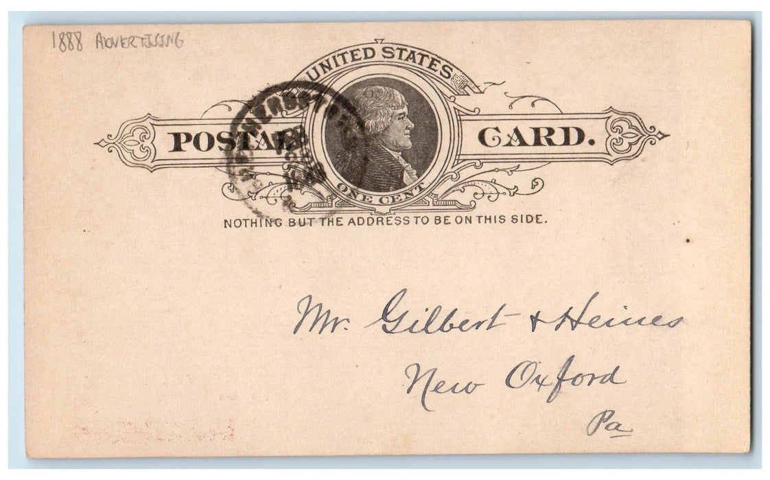 1888 Hirshberg Hollander & Co., Paints Oils Baltimore MD Advertising Postcard