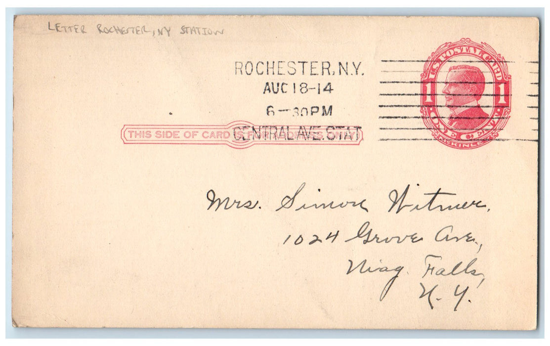 Letter Greetings Rochester Station New York NY Antique Posted Postcard
