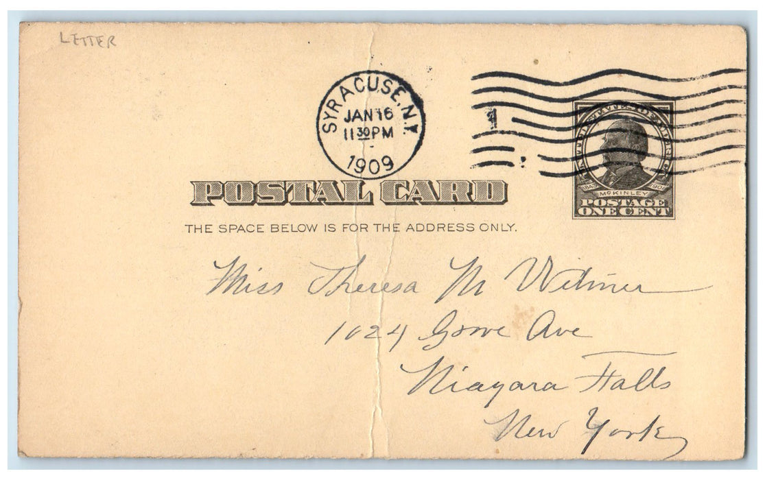 1909 Letter Greetings Syracuse New York NY Antique Posted Postcard