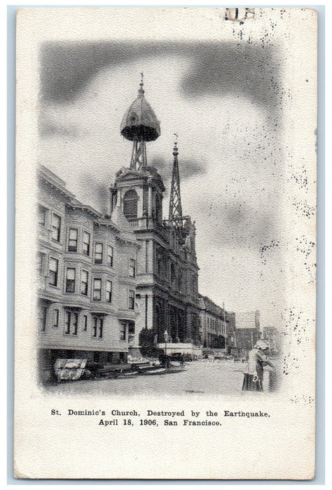 1909 View Of St. Dominic's Church San Francisco California CA Antique Postcard