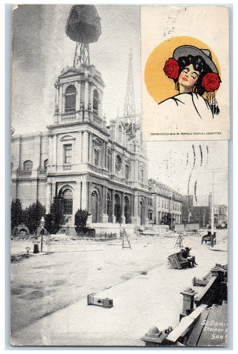 1909 St. Dominic's Church Portola Festival San Francisco California CA Postcard