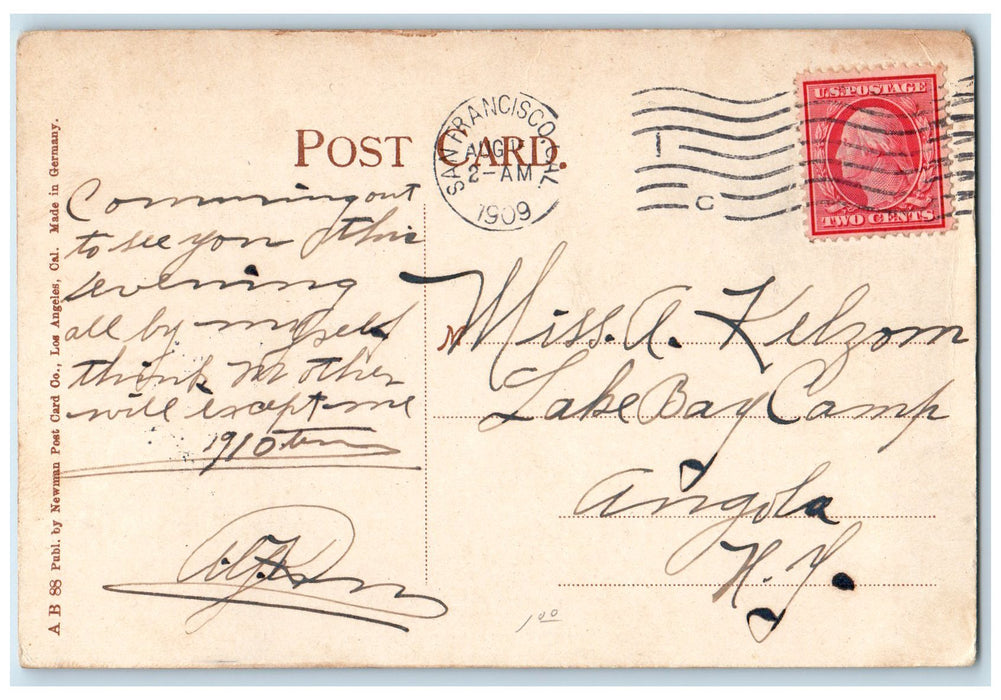 1909 Portola Festival Poinsettia California's Christmas San Francisco Postcard