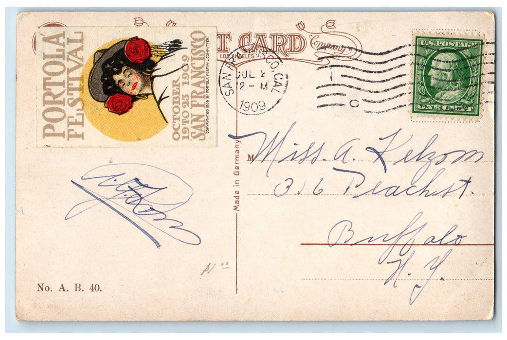 1909 Sweet Peas Field In California San Francisco CA, Garden Flowers Postcard