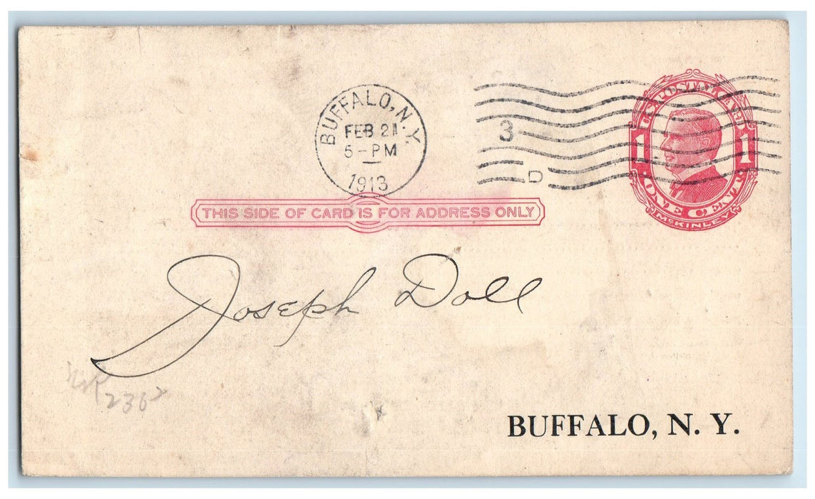 1913 Department Of Public Works Assessment Roll Buffalo New York NY Postcard