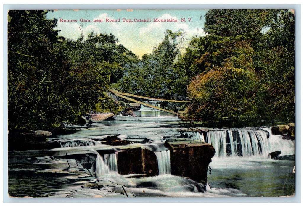 1908 Rennes Glen Round Top Catskill Mountains Elmira NY, Nature Scene Postcard