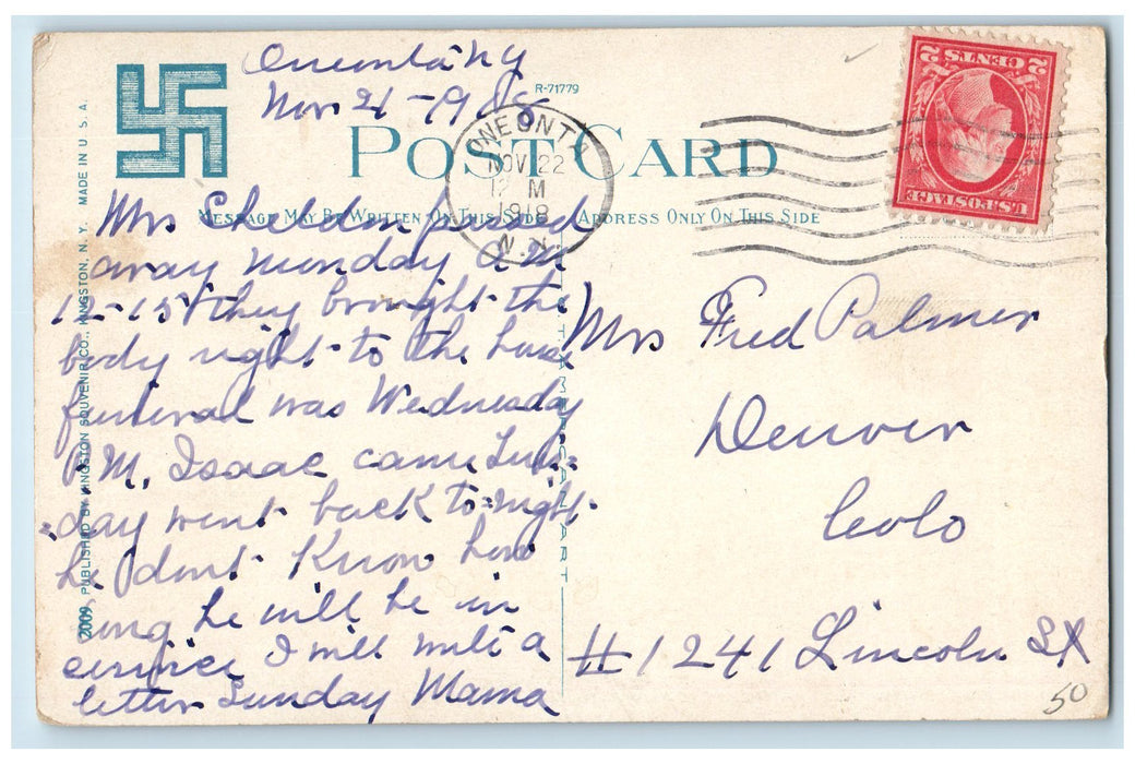 1918 Aerating Water Ashokan Reservoir Gate Chamber Catskill Mts., NY Postcard