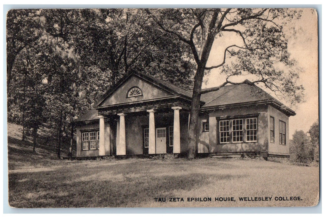 c1910's Tau Zeta Epsilon House Wellesley College Massachusetts Unposted Postcard