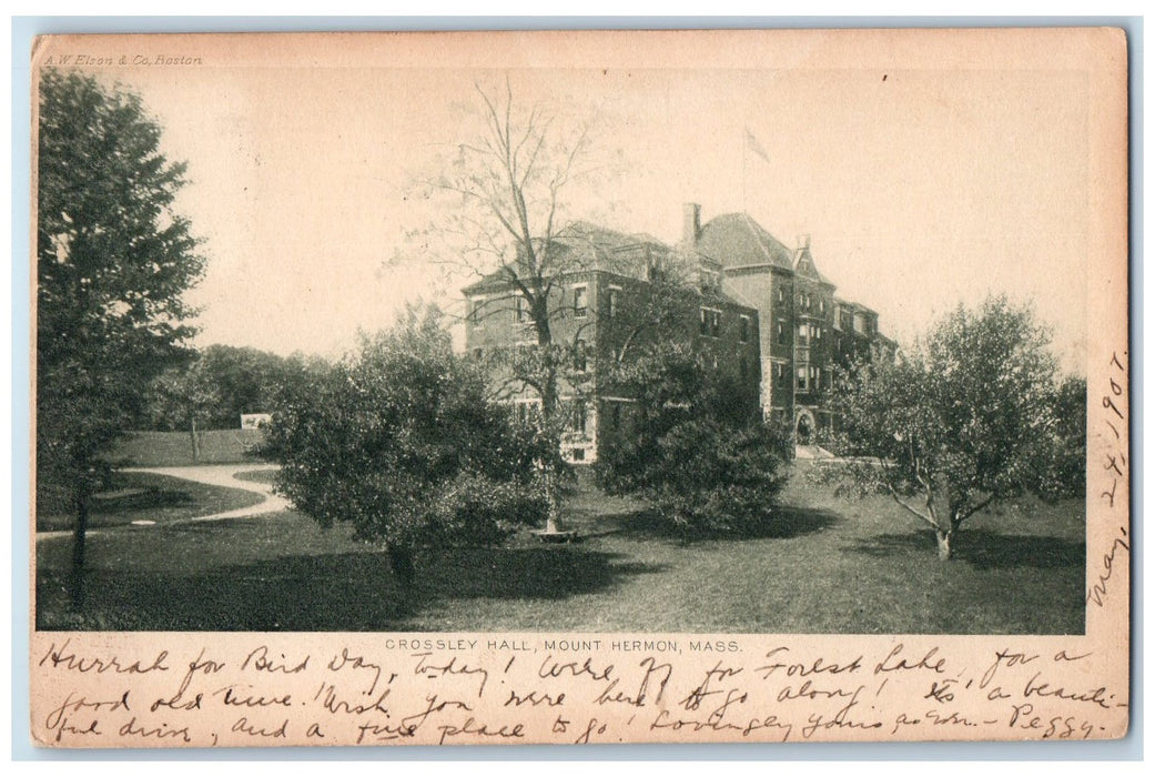 1907 Crossley Hall Scene Mount Hermon Massachusetts MA Posted Vintage Postcard