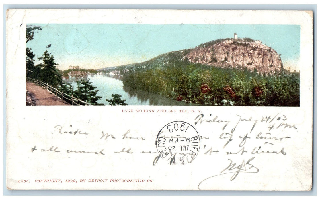 1903 Scenic View Of Lake Mohonk  And Sky Top New York NY Antique RPO Postcard