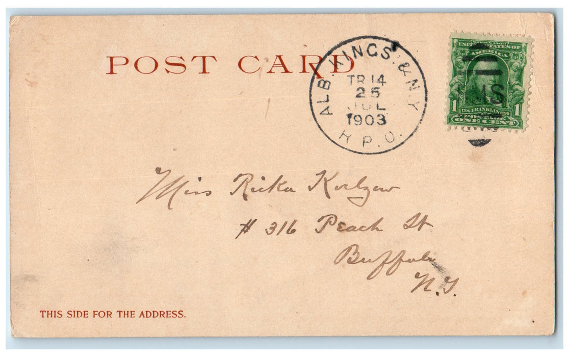 1903 Scenic View Of Lake Mohonk  And Sky Top New York NY Antique RPO Postcard