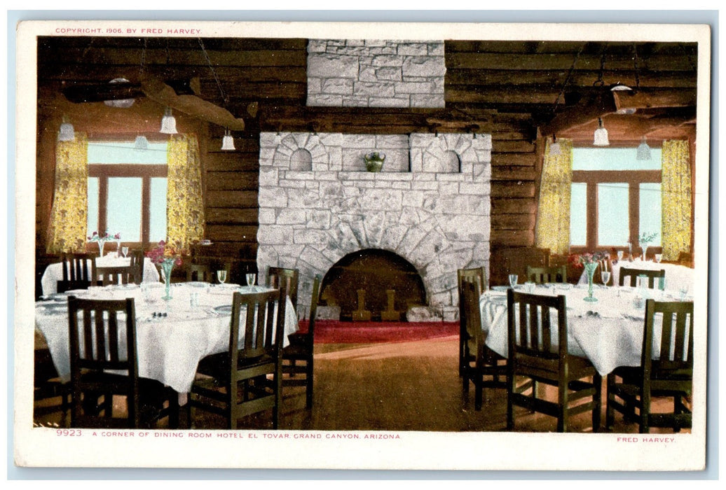 A Corner Of Dining Room Hotel El Tovar Grand Canyon AZ Fred Harvey Postcard
