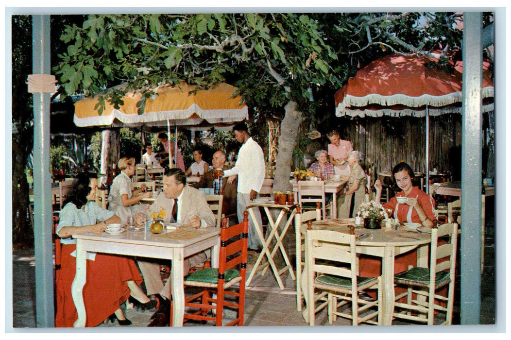 View Of The Patio Restaurant The Old Adobe Tucson Arizona AZ Vintage Postcard