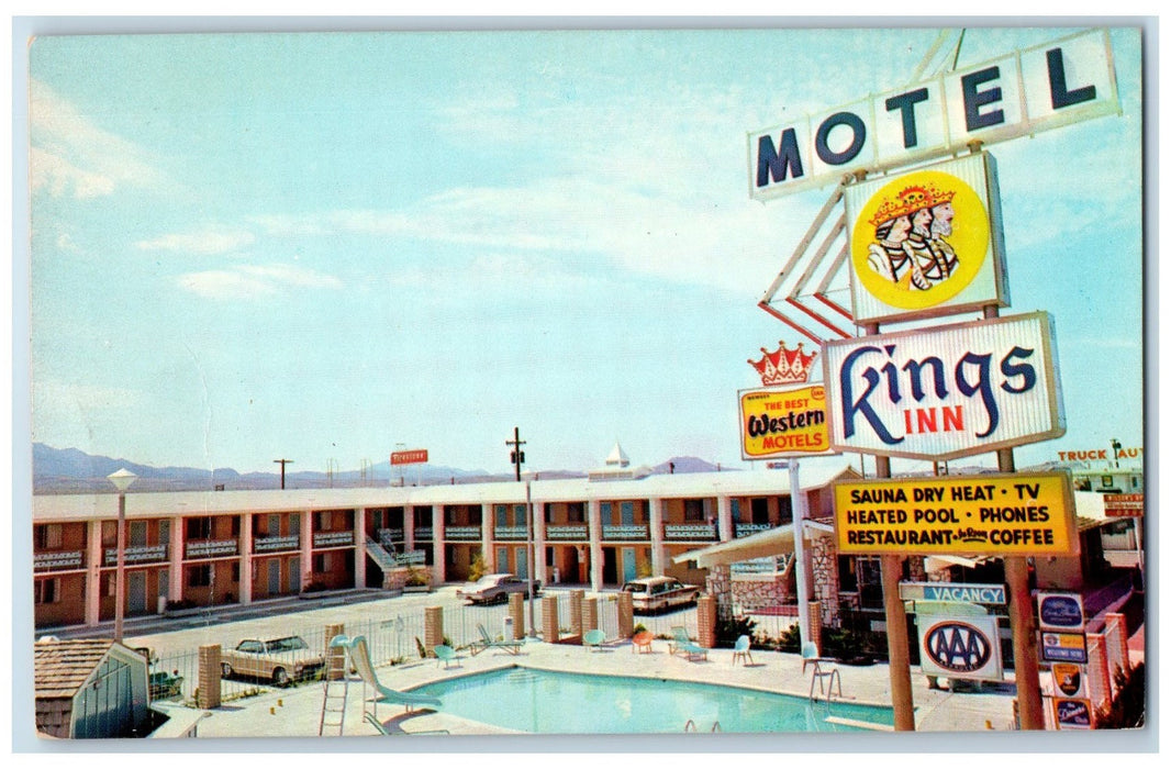 King's Inn Motel Restaurant And Lounge Swimming Pool Kingman Arizona AZ Postcard