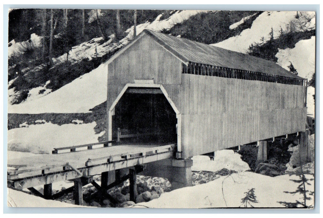 Alaska's Only Covered Bridge Winter Scene Hyder AK Vintage Unposted Postcard