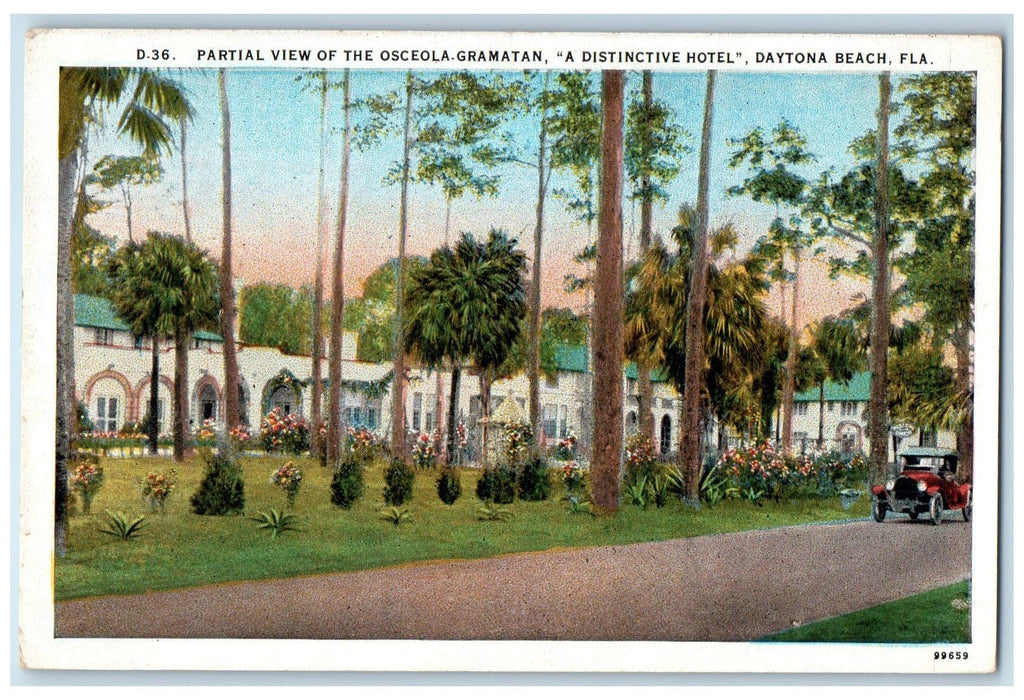 c1920s Partial View Of The Osceola Gramatan A Distinctive Hotel Florida Postcard