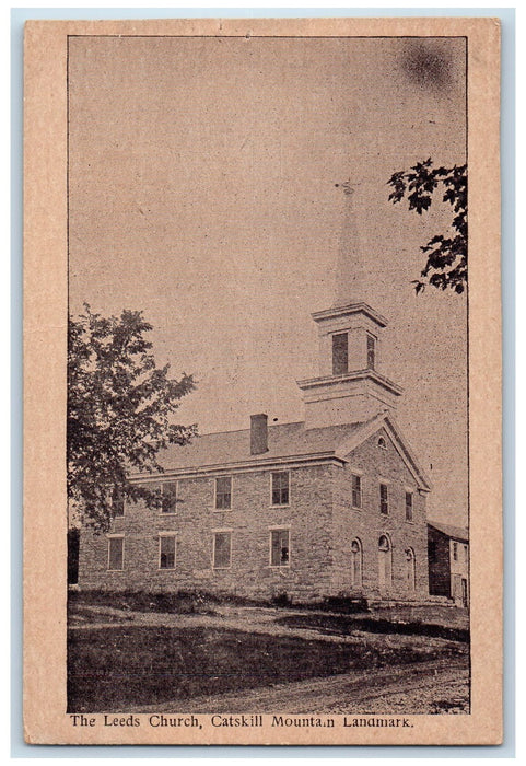 c1905 The Leeds Church Catskill Mountain Landmark New York NY Antique Postcard