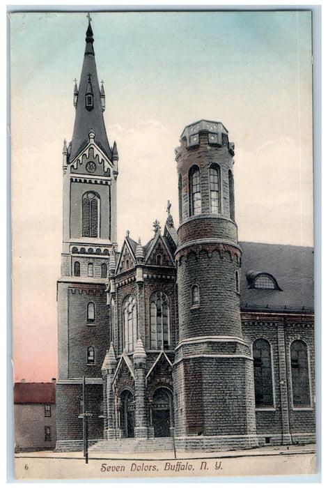 c1910's Seven Dolors Catholic St. Mary Of Sorrows Buffalo New York NY Postcard