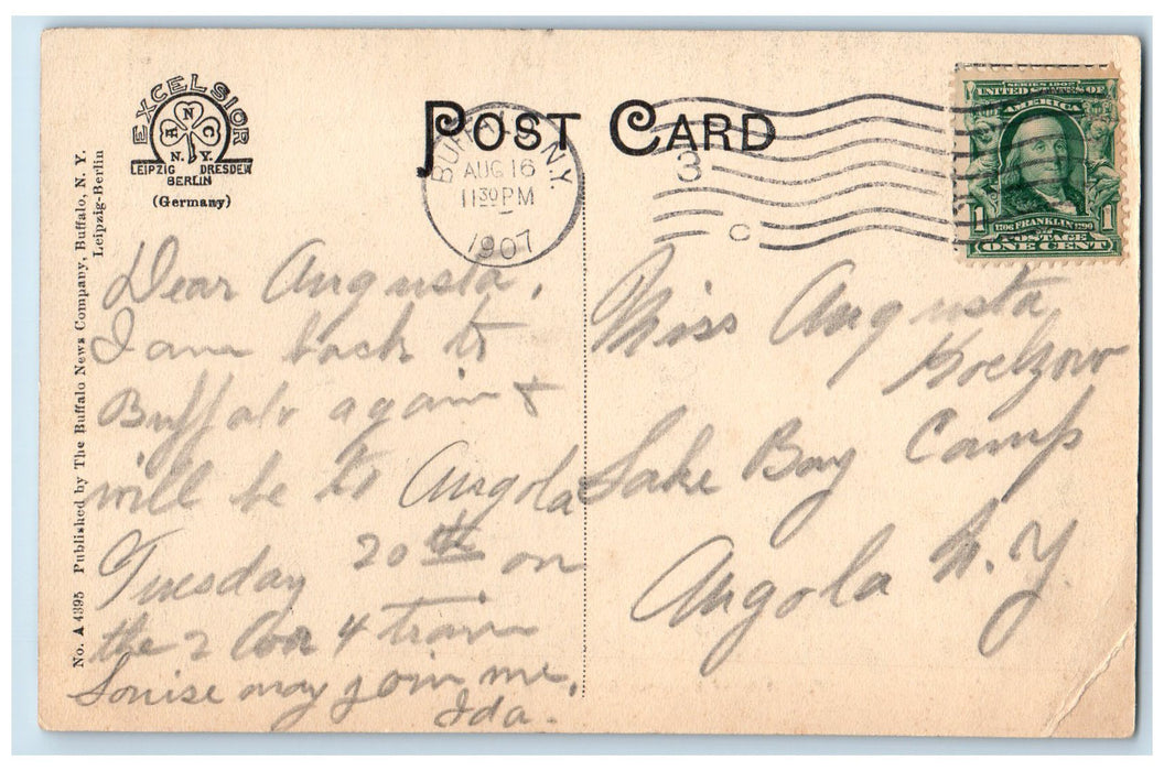 1907 Interior Unitarian Church Interior Building Buffalo New York NY Postcard