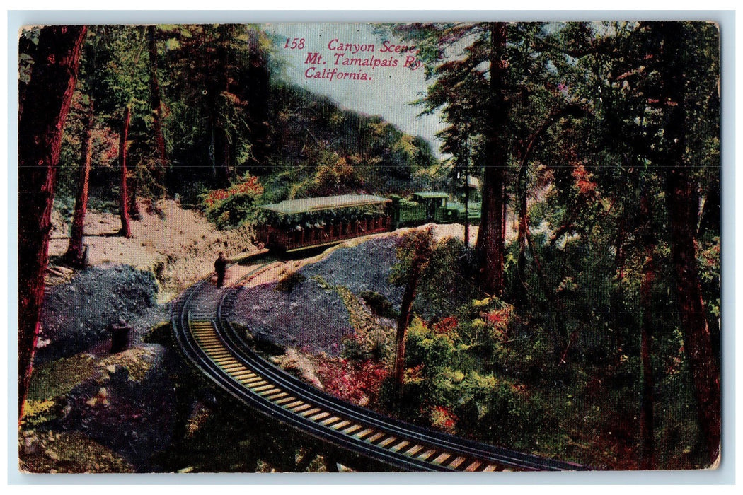 c1910's Canyon Scene Mount Tamalpais Railroad California CA Unposted Postcard