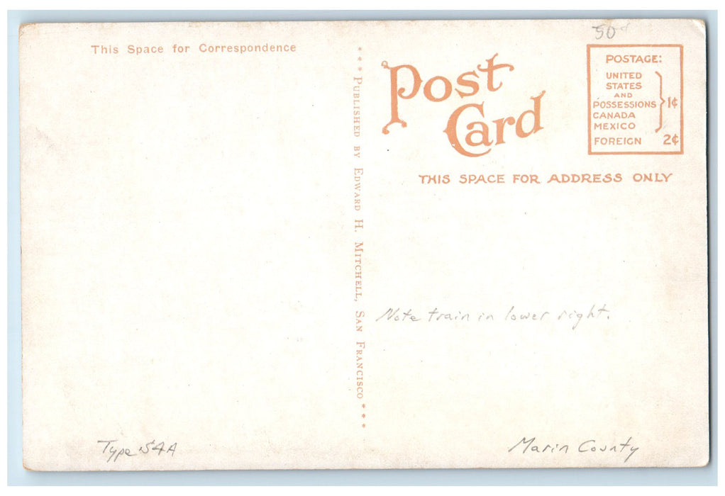 c1910's Double Bow Knot Mount Tamalpais Railway California CA Unposted Postcard